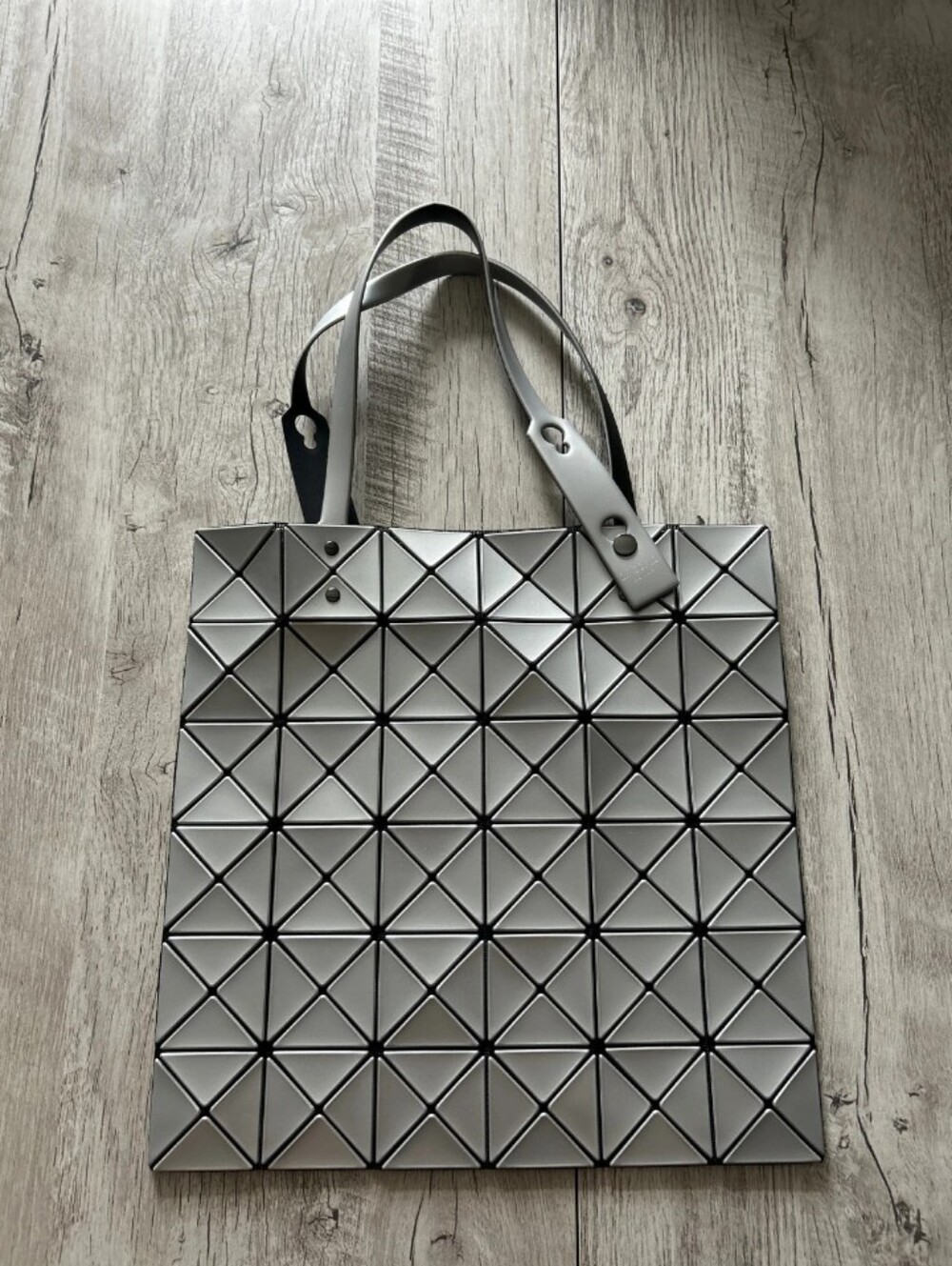 Geometric Silver Tote Bag - Modern Women’s Handbag